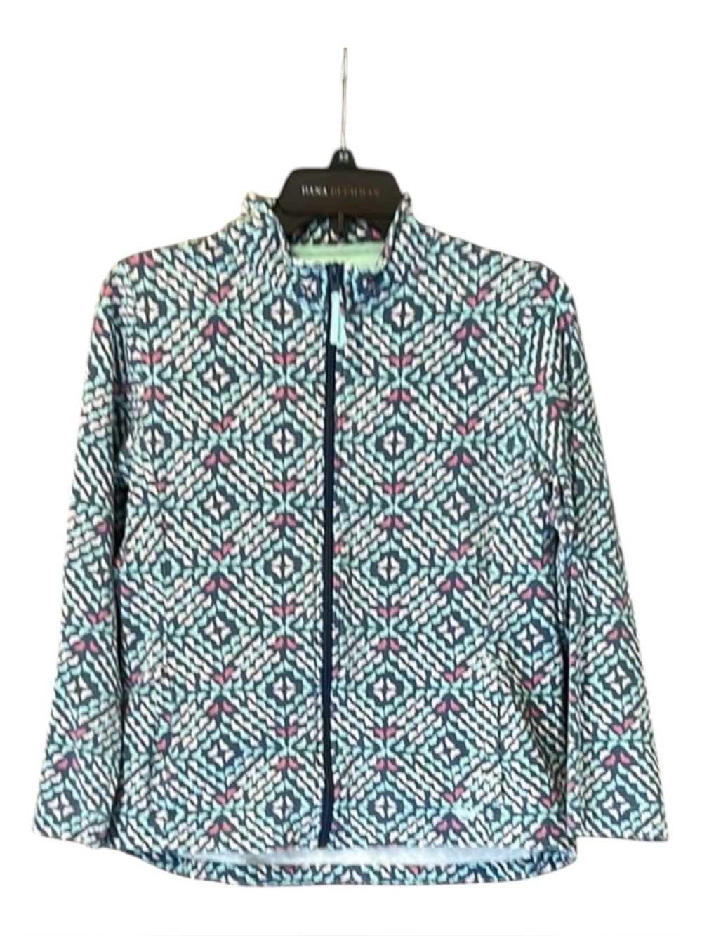 Vineyard Vines Girls Jacket Size XL Youth Zip Up Geometric Lightweight Kids Coat